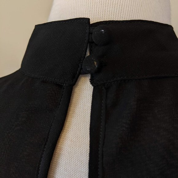 Forever 21 Black Sleeveless Blouse /Top with Ruffles Small - Picture 10 of 16